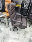 Executive Recliner Office Chair - Dark Brown Leather - 3