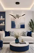 Modern Golden LED Ceiling Chandelier with Remote - 1