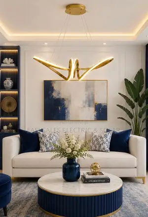 Modern Golden LED Ceiling Chandelier with Remote