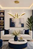 Modern Golden LED Ceiling Chandelier with Remote - 2