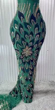 Luxury Hand-Beaded Velvet Lace Fabric - Gold - 4