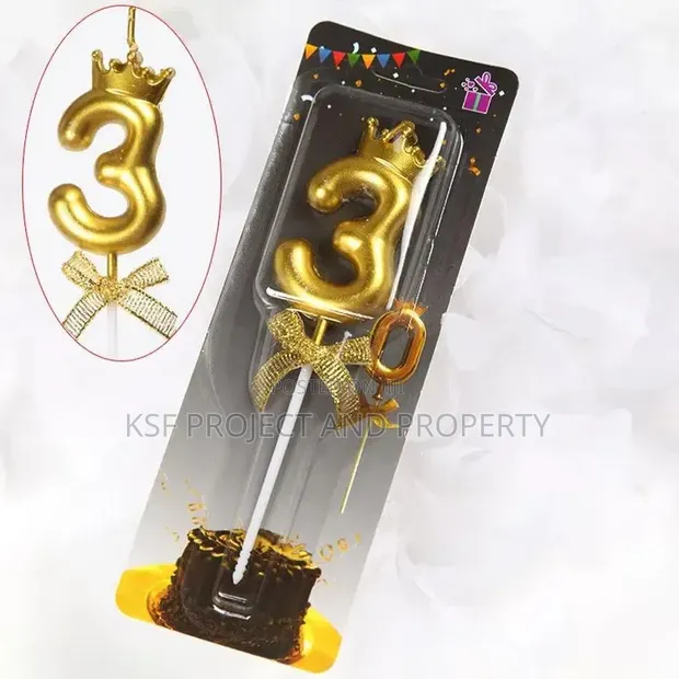 Golden Crown Number Cake Topper - 1