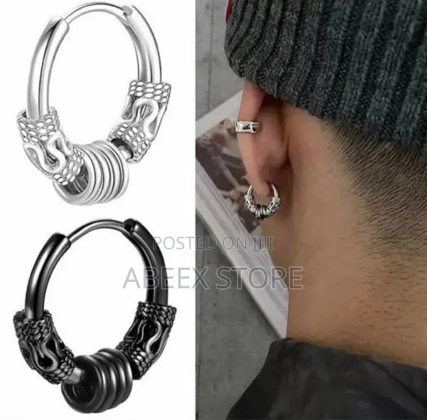 Stylish Stainless Steel Men's Earrings - 1