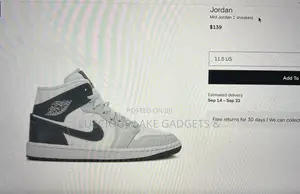 Gaskiyar Nike Mid Air Jordan 1 Sneakers