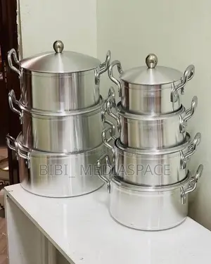 Set Na Kayan Girki Na Aluminum 7-Piece Mai Rufe Na Stainless Steel