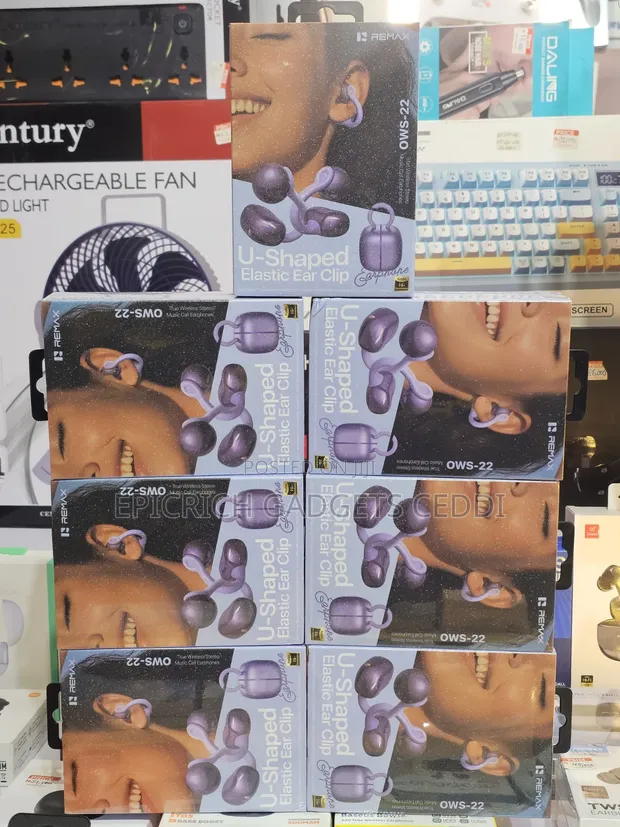 Remax U-Shaped Ear Clip Wireless Earbuds - Purple - 1