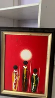 African Abstract Framed Wall Art Painting - 1