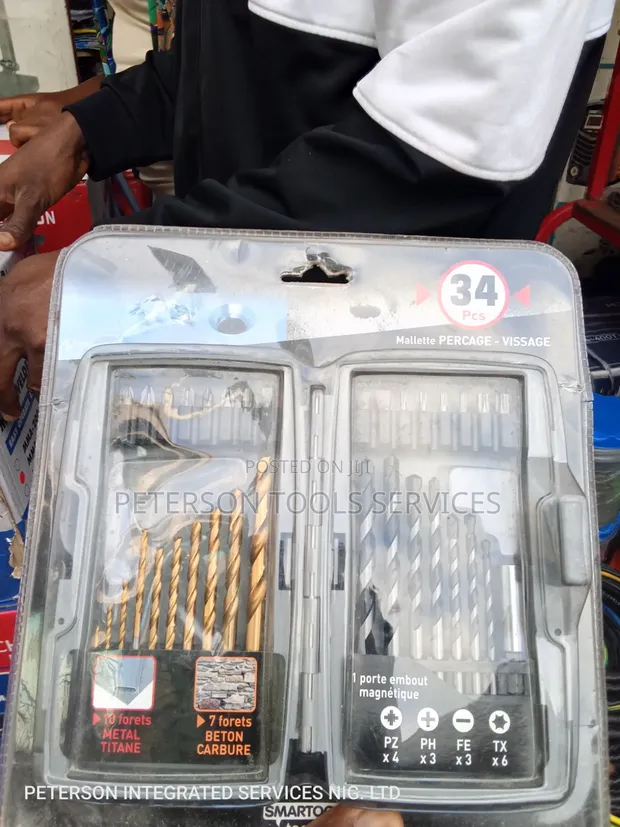 Brand New 34-Piece Metal & Wood Drill Bit Set - 1