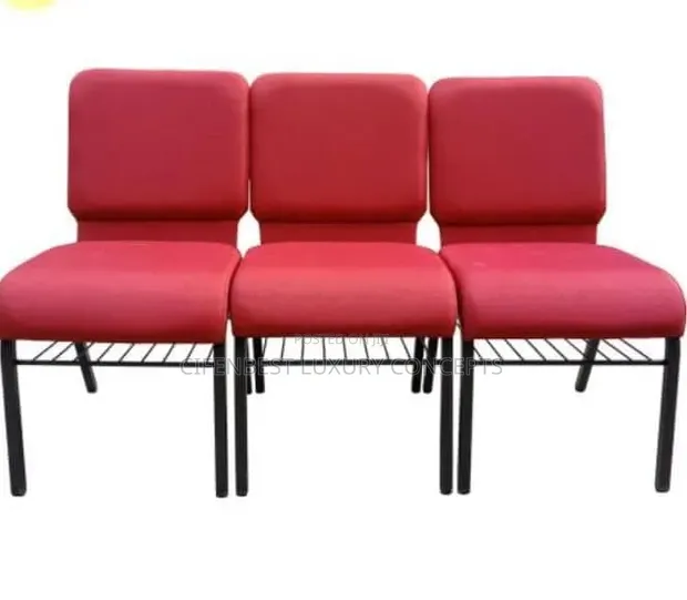 Executive Banquet Chairs - Red Fabric, Brand New - 1