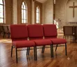 Executive Banquet Chairs - Red Fabric, Brand New - 2