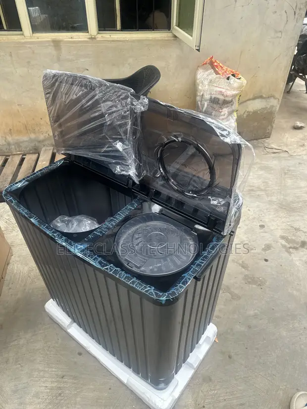 LG P800R3AGNC Twin Tub Washing Machine - Jet Black - 1