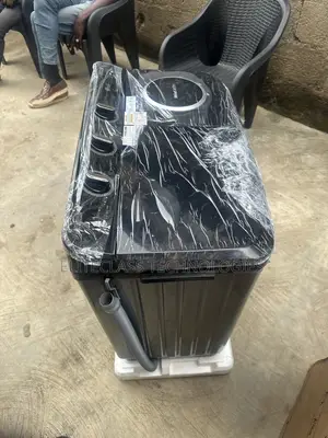 LG P800R3AGNC Twin Tub Washing Machine - Jet Black