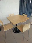 Wooden Restaurant Table and Four Chairs - 2
