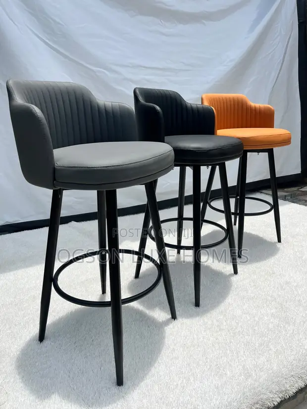 Quality Leather Barstool with 360 Rotation - 1