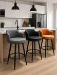 Quality Leather Barstool with 360 Rotation - 2