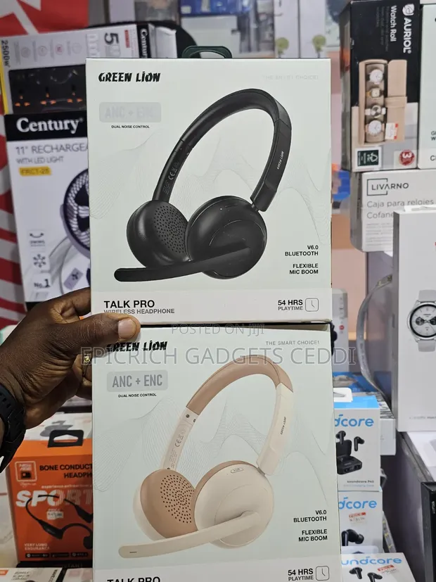 Green Lion Talk Pro Headset don Aiki da External Mic, ANC ENC - 1