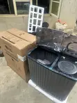 LG P800R3AGNC Twin Tub Washing Machine - Black - 1