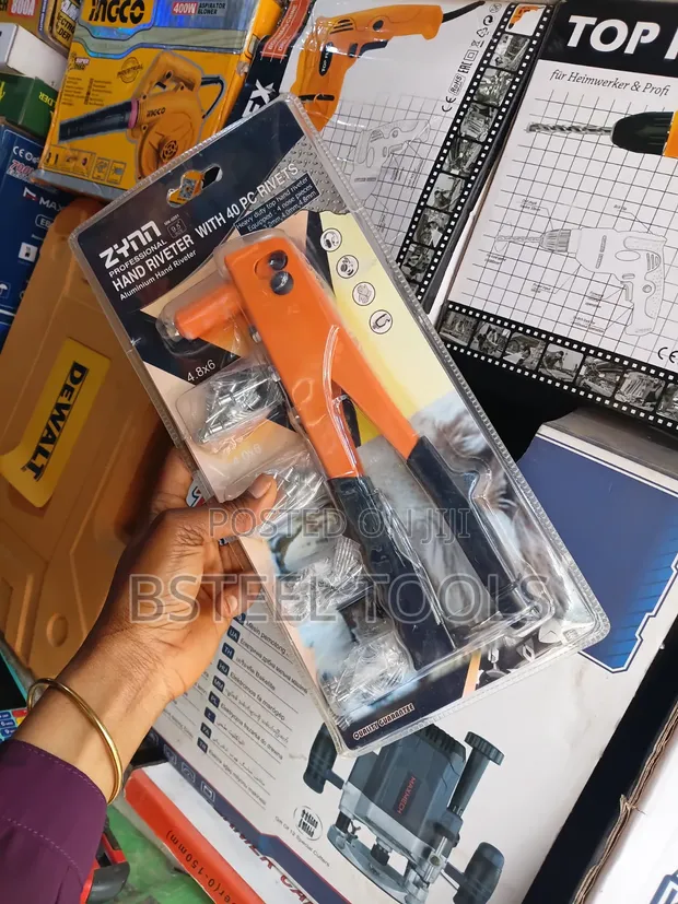 Hand Riveter with 40 Rivets - Manual Rivet Gun Set - 1