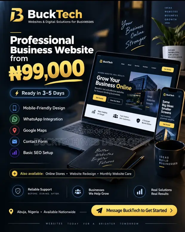 Professional Business Website Design in Abuja from ₦99,000 - 1
