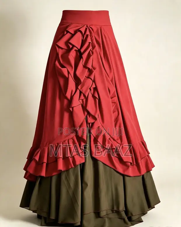 Scarlet & Olive Ruffled Maxi Skirt - 1