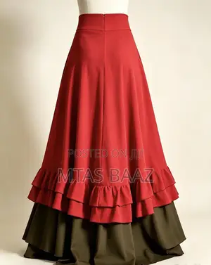 Scarlet & Olive Ruffled Maxi Skirt