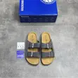 Birkenstock Luxury Slides - Brown Leather/Suede - 5