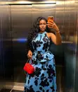 Zara Blue Floral Halter Peplum Maxi Set - 1
