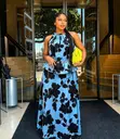 Zara Blue Floral Halter Peplum Maxi Set - 3