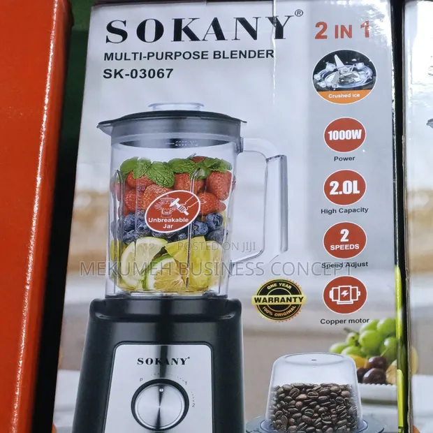 Sokany SK-03067 2-in-1 Blender with Grinder - 1