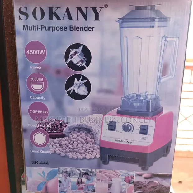 Sokany SK-444 Blender/Juicer Mai Ƙarfi 2L - 1