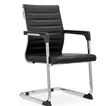 Black Leather Office Visitor Chair - 1