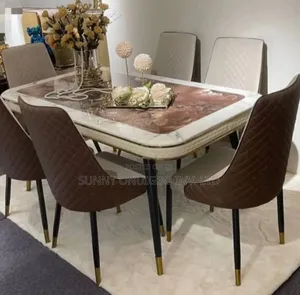 Luxury Marble Dining Table and 6 Chairs