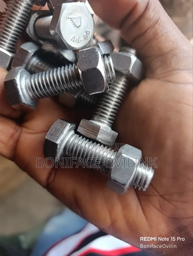 M12 x 40mm A4 Stainless Steel Hex Bolt & Nut - 1
