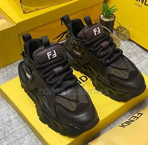 Fendi Black Monogram Jacquard Sneakers - Size 42-46