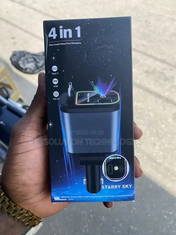 Starry Sky 4-in-1 Retractable Car Charger - 1