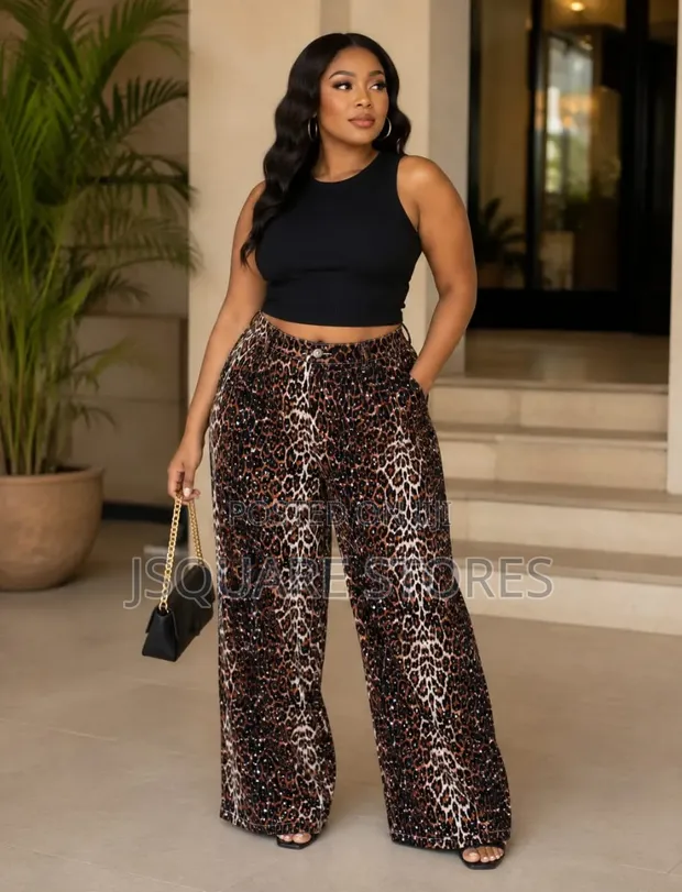 Fashion Nova Wandojin Wando Da Aka Yi Da Rhinestones Da Dabbobi - Girma 8-18 - 1