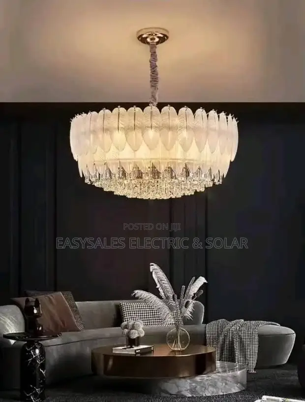 French Luxury Crystal Chandelier - Feather Pendant Lamp - 1