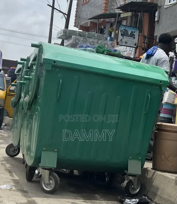 Heavy-Duty Green Commercial Wheelie Garbage Bin - 1