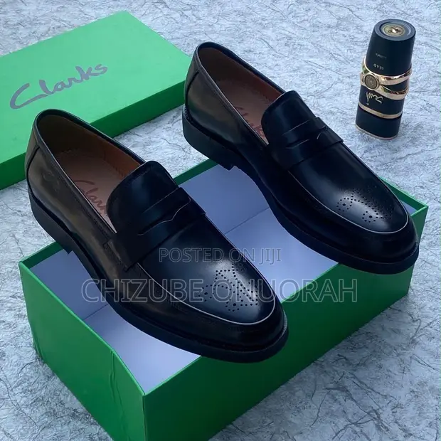 Clarks Premium Leather Loafers - Black - 1