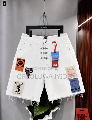 D'Eagles White Denim Short Jeans