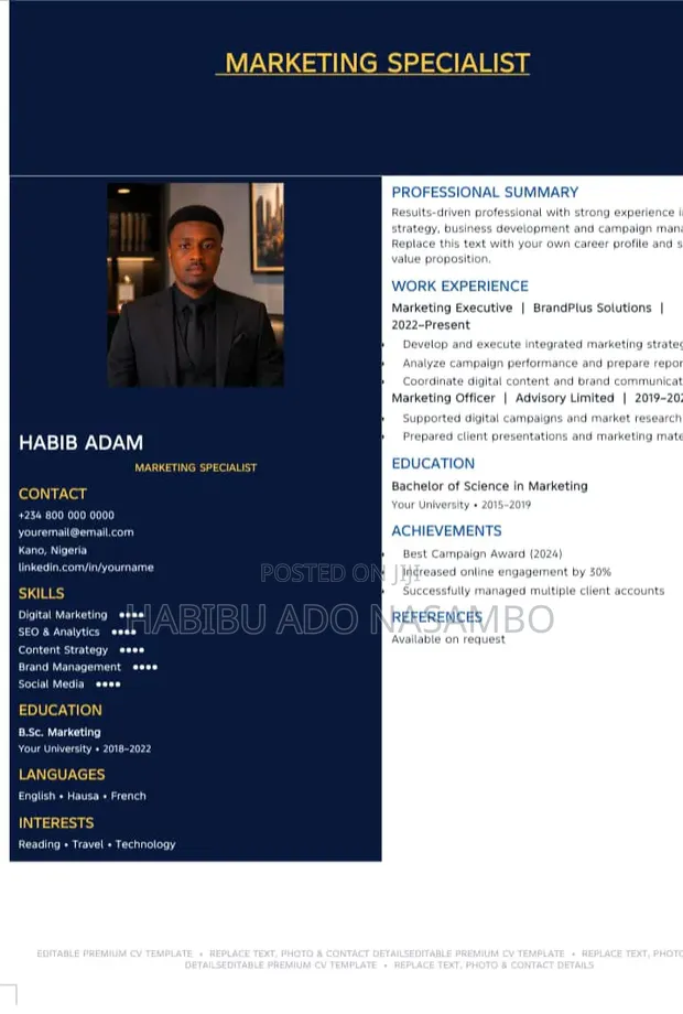 3 Premium Editable CV Templates - 1