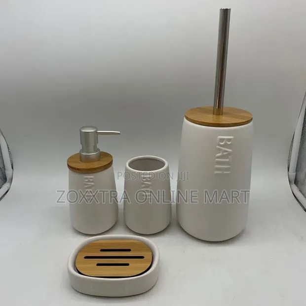 Ceramic 4-Piece Bathroom Accessories Set - 1