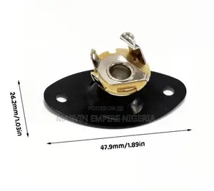 Bakin Jack Socket Na Guitar Mai Amfani Da Wutar Lantarki 6.35mm Oval Tare Da Faranti