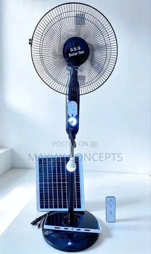 DSG Solar Rechargeable Fan with LED Bulb & Remote