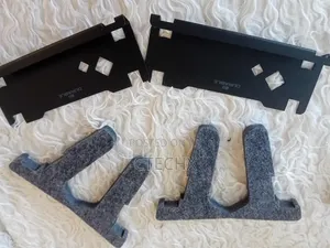 Durable Vertical Laptop Holder with Phone & Tablet Tray