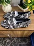 Women's George Black Leather Loafers with Snakeskin Buckle - 2
