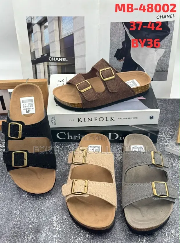 Meibulun Unisex Double Buckle Cork Slide Sandals MB-48002 - 1