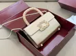 Luxury Crystal Flower Buckle Satin Top Handle Bag - 2