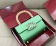 Luxury Crystal Flower Buckle Satin Top Handle Bag - 3