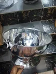 Silver Stainless Steel Champagne Bowl with Deer Head Design - 1